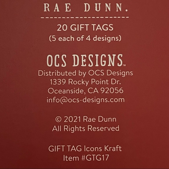 New Rae Dunn Merry Christmas Happy Holiday 20 Gift Tag Icons Kraft - Picture 2 of 2